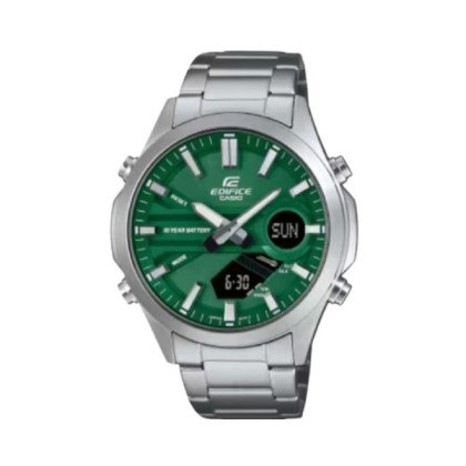 Casio Edifice EFV-C120D-3A Green Dial Analog-Digital Stainless Steel Band Men Watch